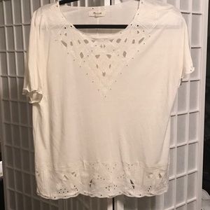 Madewell off-white keyhole top